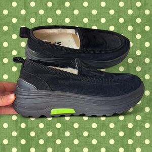 Japanese Men’s Suvsole Black Corduroy Loafer Shoes Poggy The Male Comfy Fur